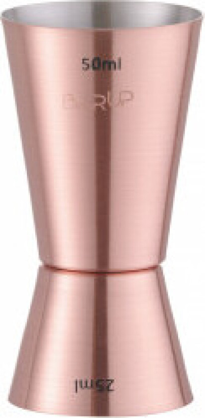 Jigger dobbeltsidig bartendermål for drinker, kobber, 25/50 ml