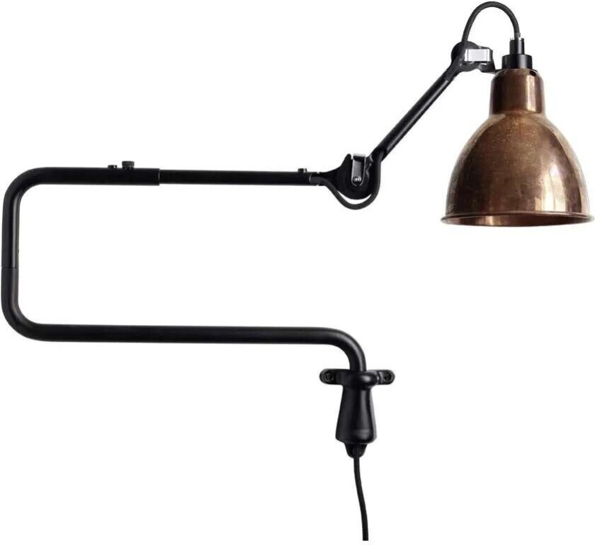 - 303 Vegglampe Svart/Raw Kobber Lampe Gras