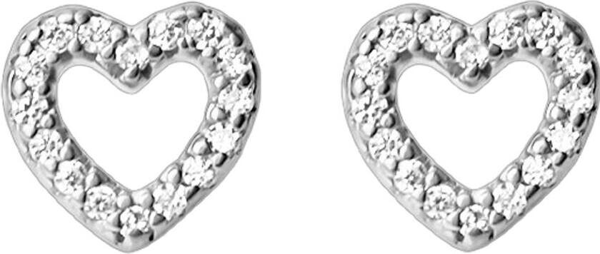 Zirconia Heart Studs Silver