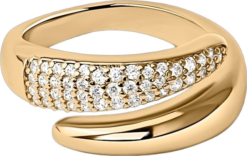 Adjustable Duo Zirconia Ring Gold