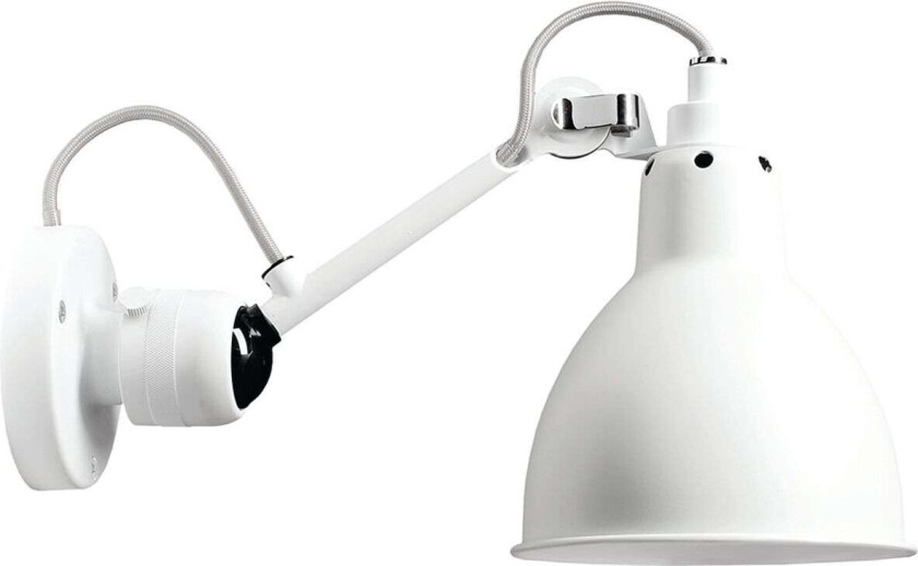 - 304 Vegglampe Hvit/Hvit Lampe Gras