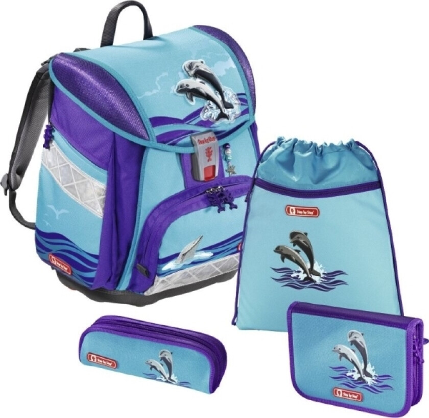 Step By Step Touch 2 "Happy Dolphins", Pencil Case,Pencil Pouch,School Bag,Sport Bag, Gutt/Jente, Ungdomsskole, Ryggsekk, 21 L, Forlomme, Sidelomme