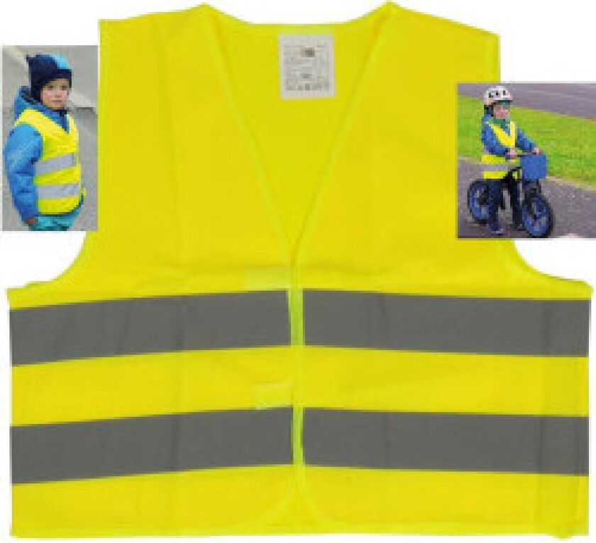 refleksvest for barn, gul