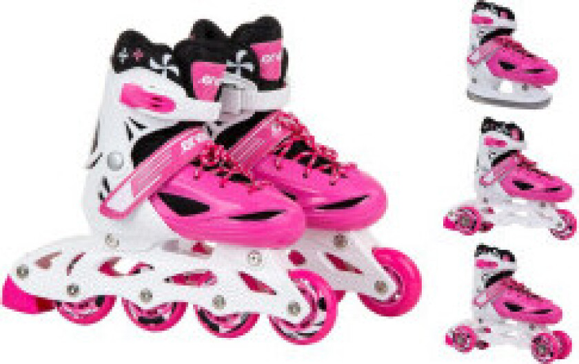 Inline skøyter - rulleskøyter - skøyter 4in1 enero 34-37 rosa