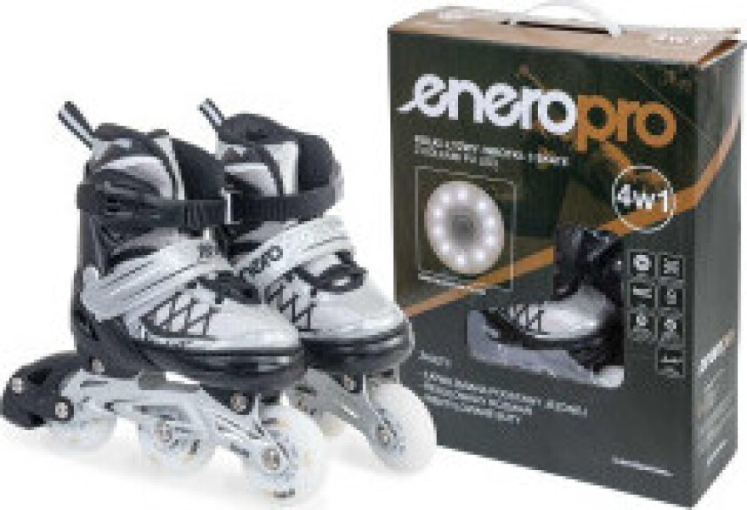 Inline skøyter - rulleskøyter - skøyter 4in1 enero pro led 26-29 grå