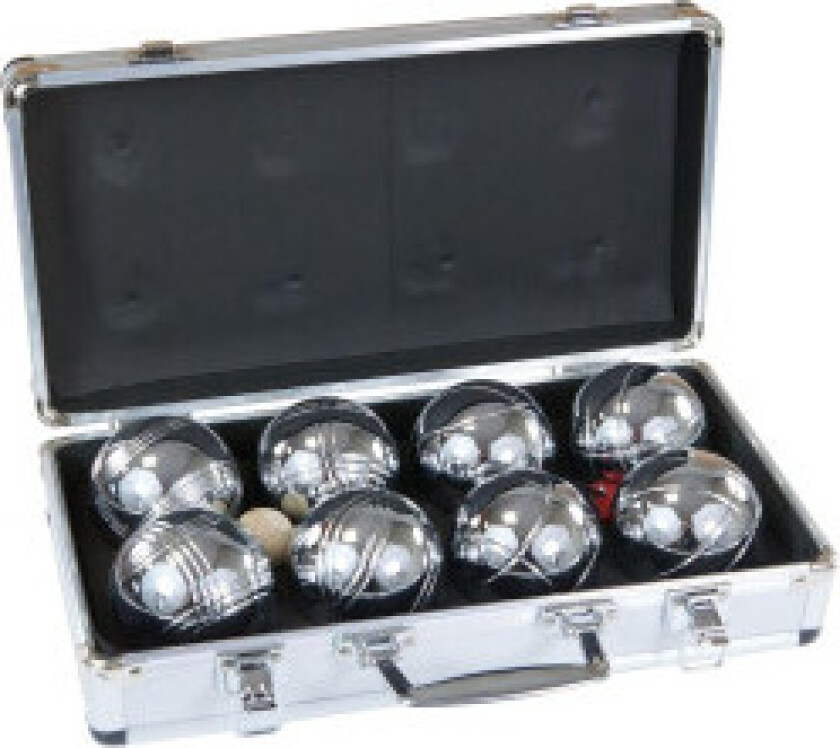 Spillballer 8 stk - petanque boule, enero aluminiumskoffert