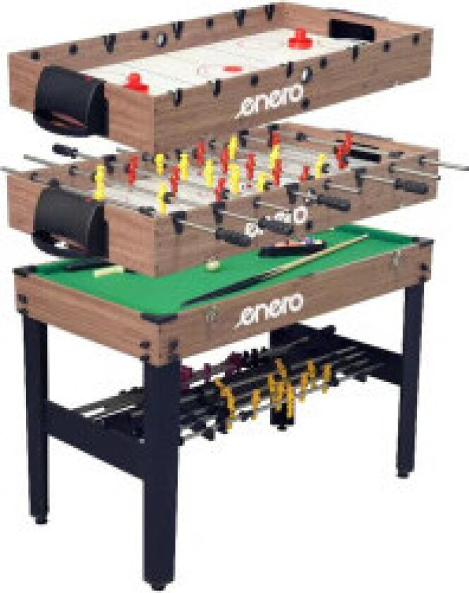 3-i-1 trebordfotball biljard airhockey 121x61x81cm