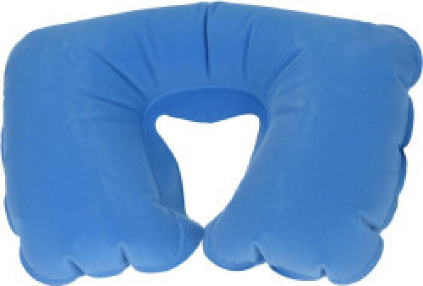 Blå hodestøtte oppblåsbar reisepute