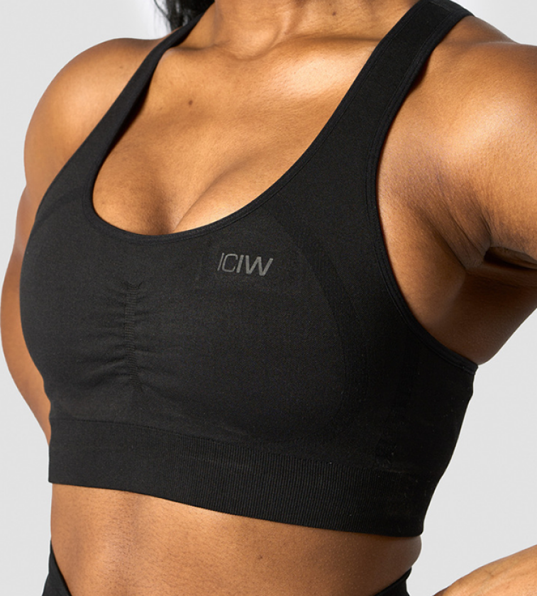 Rush Seamless Sports Bra, Black