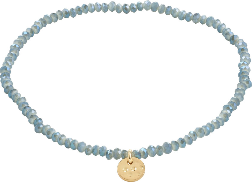 INDIE armbånd blå, gullbelagt