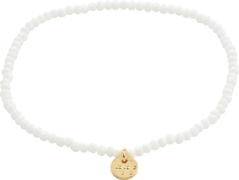 INDIE armbånd hvit, gullbelagt