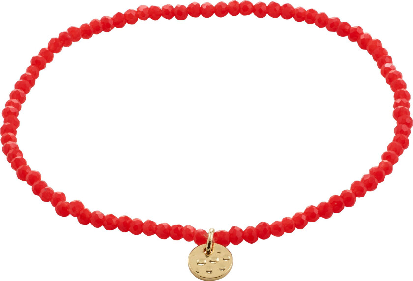 Bilde av INDIE armbånd rød, gullbelagt