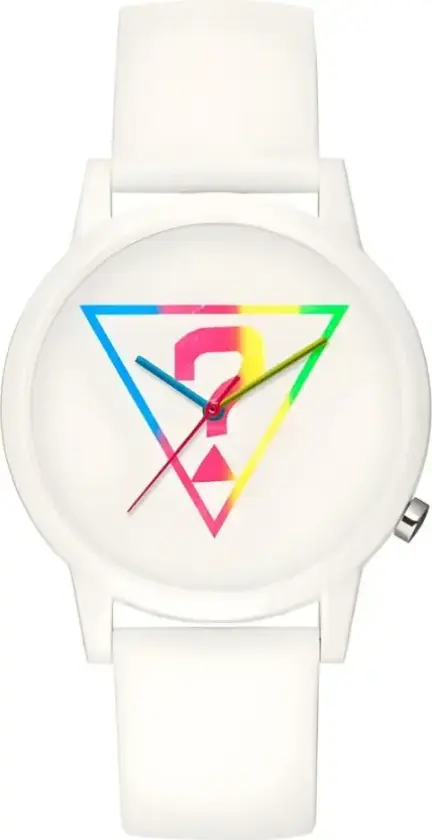 Dameklokke V1024M1 Hvit/Gummi Ø42 mm