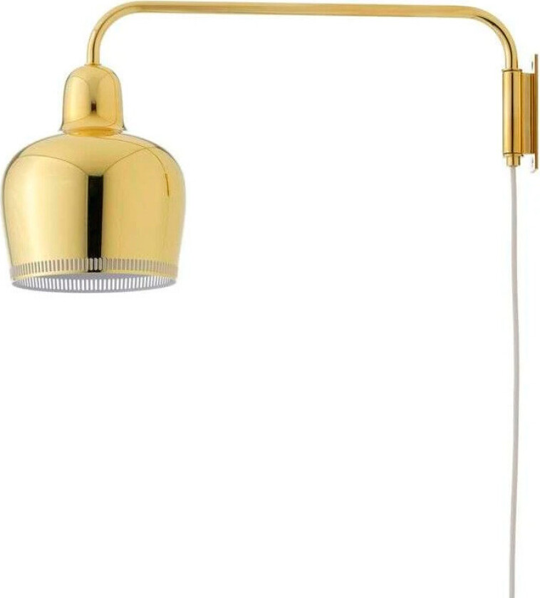 - A330S Golden Bell Vegglampe Brass/White