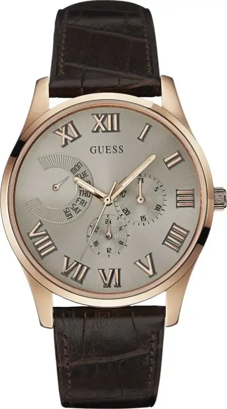 Herreklokke W0608G1 Jet Sølvfarget/Lær Ø42 mm