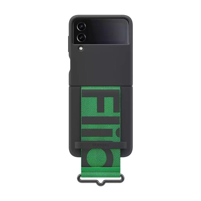 Galaxy Z Flip4 Silicone Cover with Strap, Black