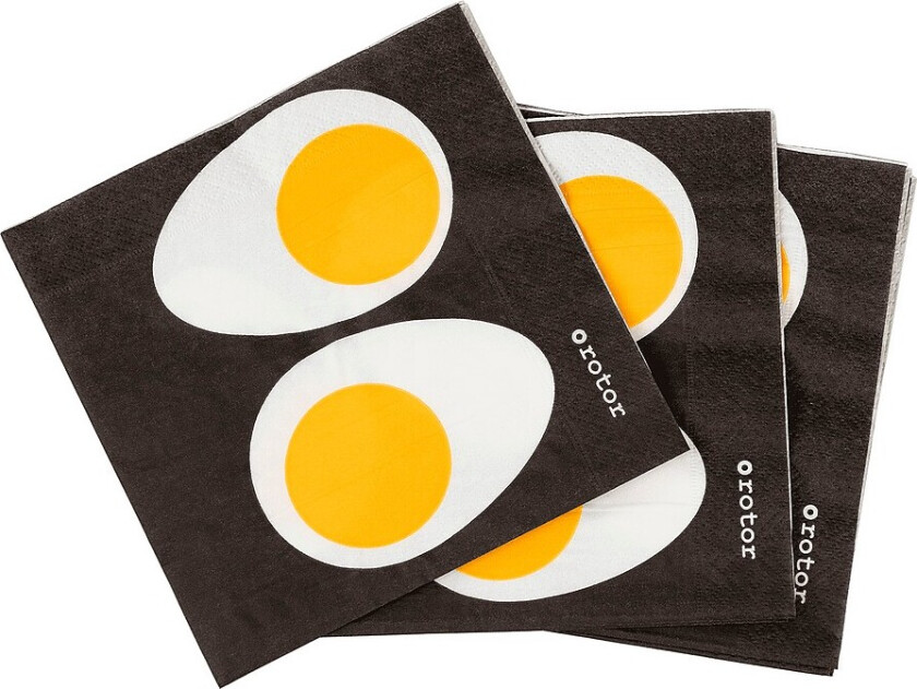 Papirservietter Egg Halves 20-pakning - Svart