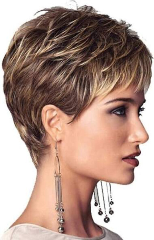 Kort blond parykk for kvinner