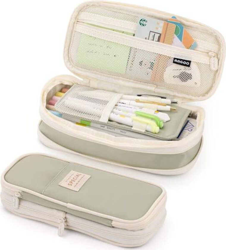 Pennal med stor kapasitet, stort pennal, pennal for tenåringsjenter - grønn