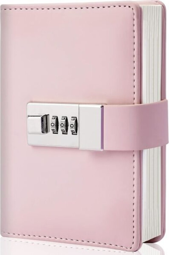 Journal med lås Personlig hemmelig dagbok Mini låsbar dagbok for jenter Voksne kvinner Lås journal Kombinasjonslåst skrive Reise notatbok Macaron rosa
