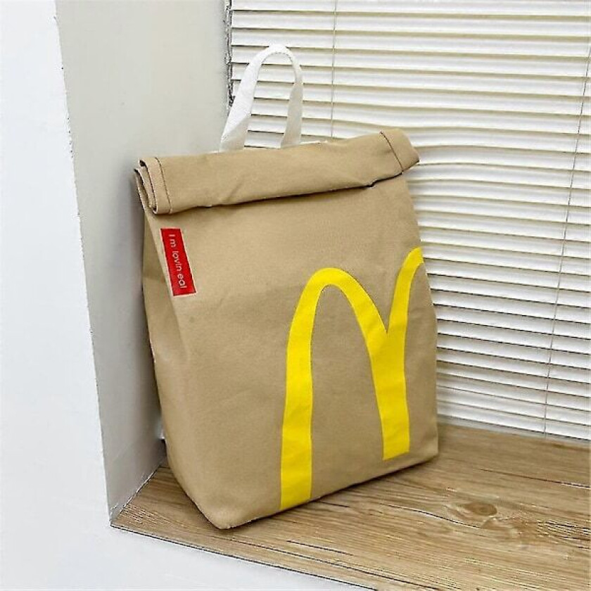 2024 Realistisk Mcdonalds Ryggsekk/Messenger Side Bag - Fast Food Gaver Skulder Student Fritid