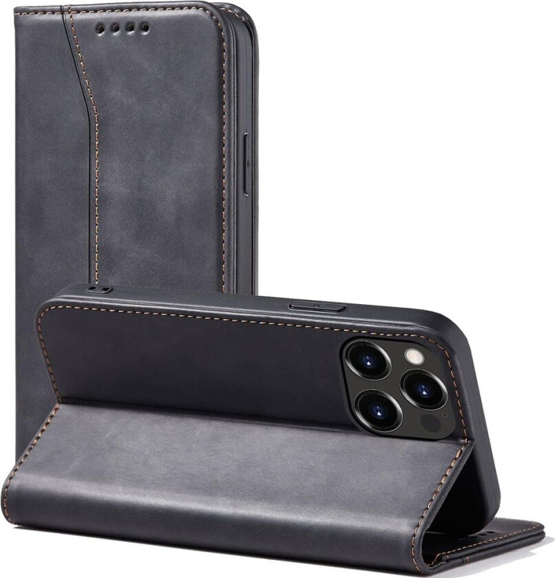 Magnet Fancy deksel til iPhone 13 Pro Max deksel for kort? stå svart