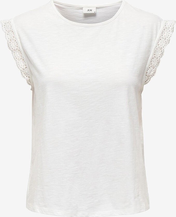 Topp jdySalva Life S/L Crochet Top Jrs - Hvit