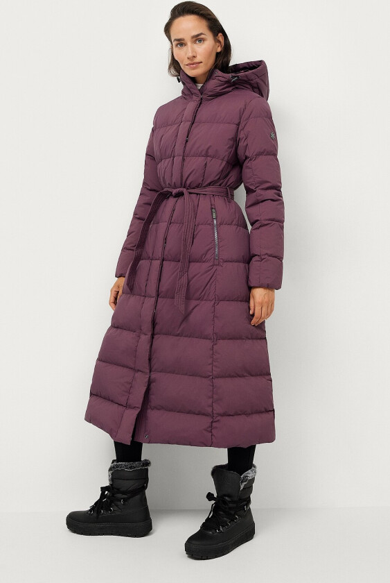 Dunkåpe Gold Long Down Coat Tie Belt - Lilla