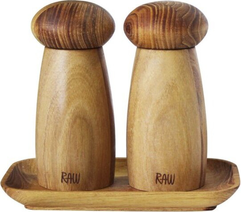 Raw kvernsett med brett 13,5 cm 3 deler teak