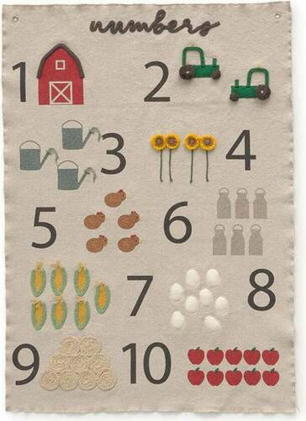 Lorena Canals Veggdekorasjon, Farm Numbers - På Veggen - Bomull