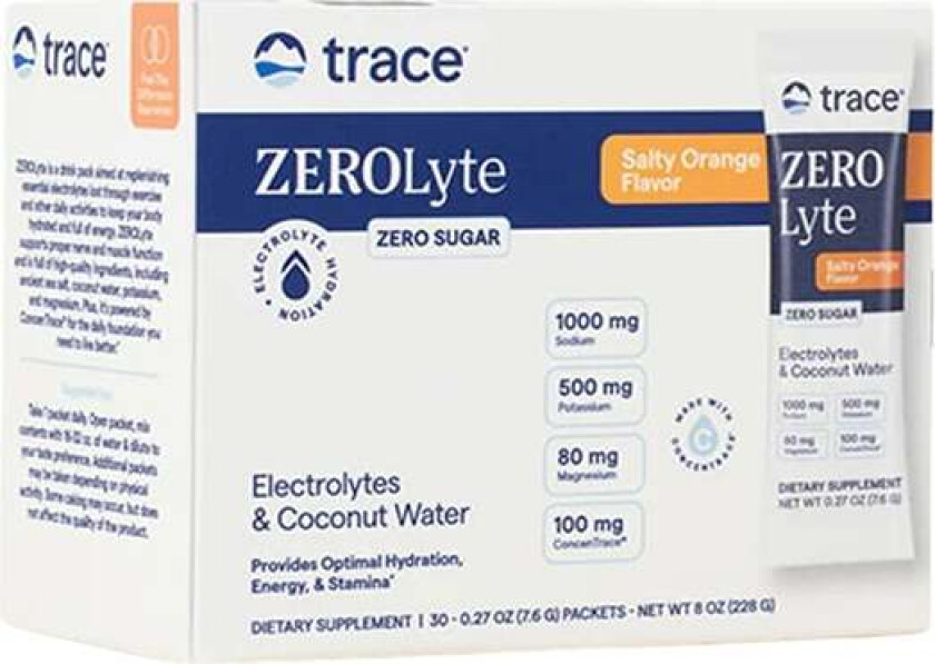 ZEROLyte Electrolyte Drink Mix Salty Orange 30 packets