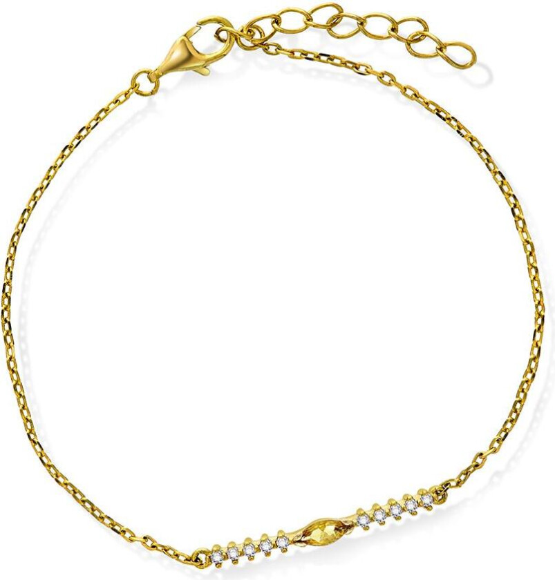 Armbånd i 925 forgylt sølv med gyllen zirkonia