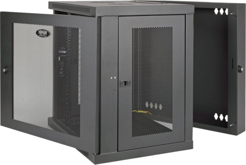 Eaton Tripp Lite Series 10U Wall Mount Rack Enclosure Server Cabinet Hinged W/ Door & Sides - Rack Skap - Veggmonterbar - Svart - 10U - 19"