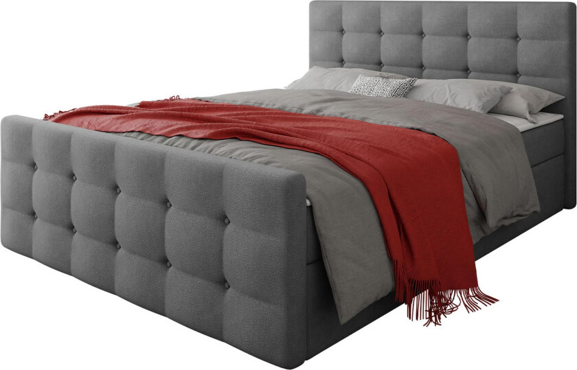 Milano Kontinentalseng 160x200 cm med Sengegavl - Rosa
