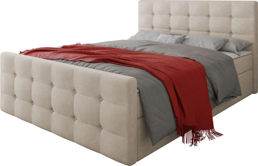 Milano Kontinentalseng 180x200 cm med Sengegavl - Beige