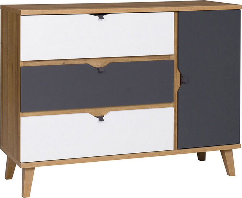 Vintra Skjenk 120 cm - Hvit/Grå/Tre