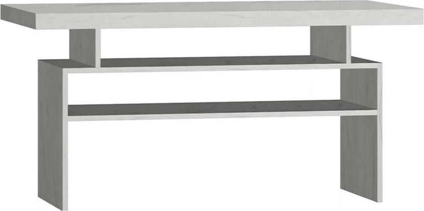 Castillia Sofabord 120 cm med Oppbevaringshyller - Hvit