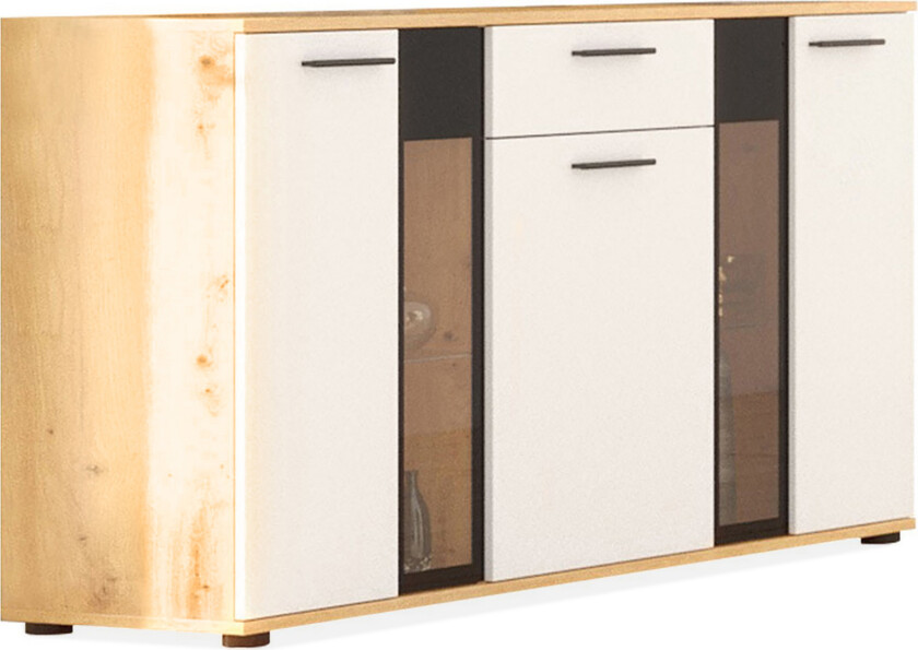 Deardorf Komoda 140 cm - Tre/natur/Hvit