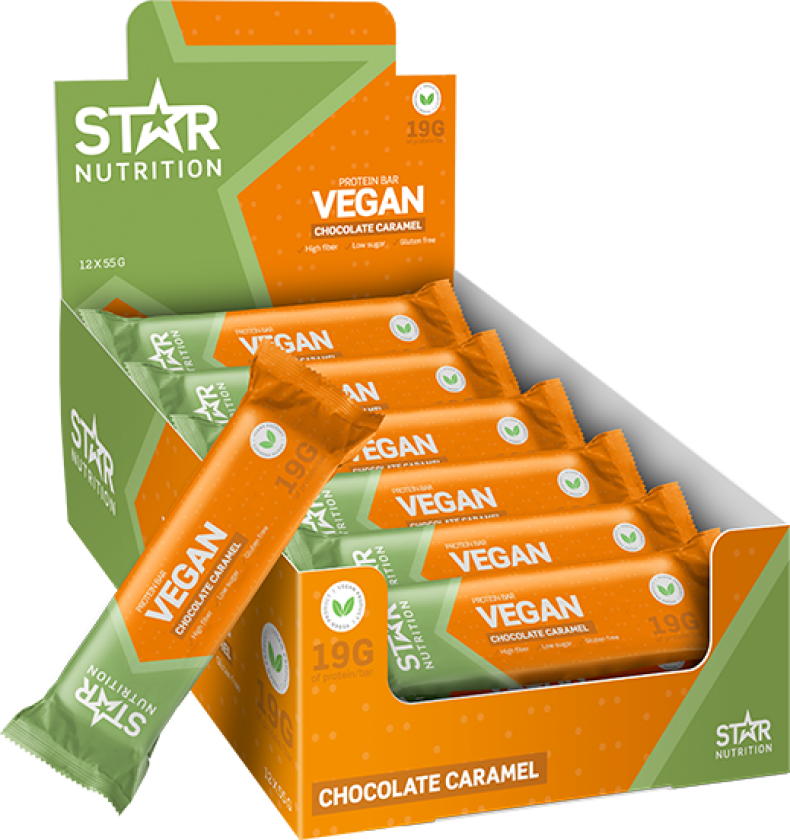 12 x Star Nutrition Vegan Protein bar, 55 g