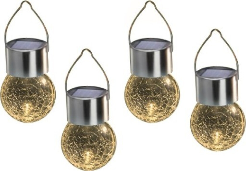 solcelle glasskuler, 4-pak