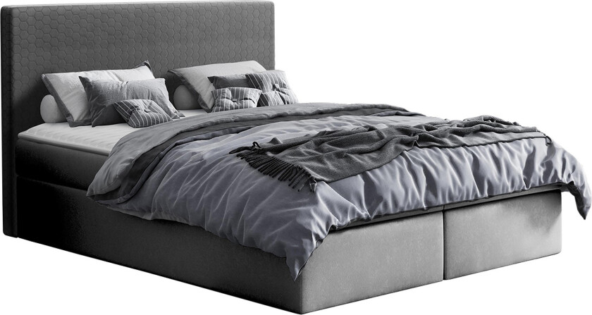 Laargard Kontinentalseng med Oppbevaring 120x200 - Grå