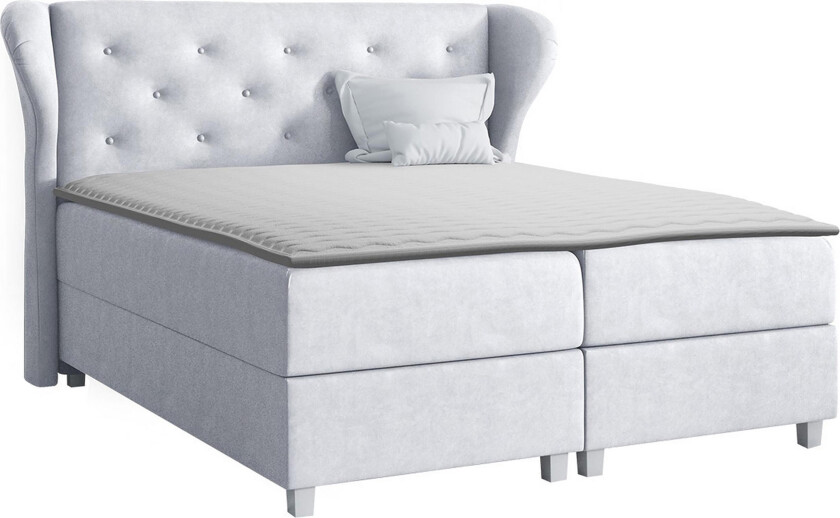 Naurstad kontinentalseng 200x200 - Lysegrå