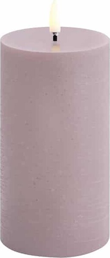 - LED pillar candle - Light lavender, Rustic - 7,8x15,2 cm (UL-PI-LL78015)