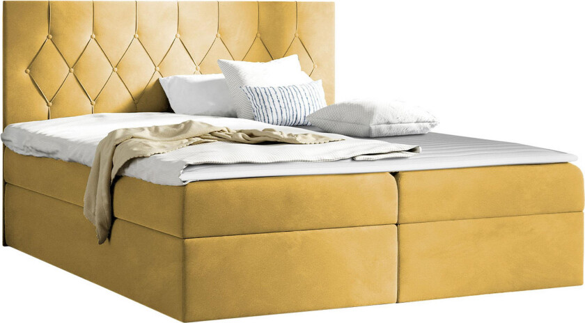 Kontinentalseng 204x208 cm - Gul
