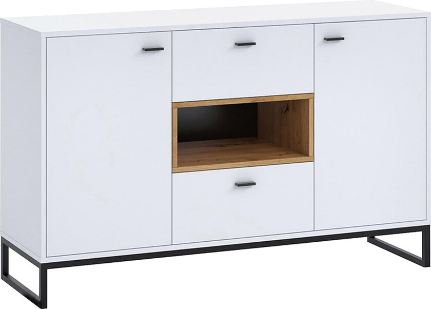 Kommode OLIER - Hvit/Tre/Natur