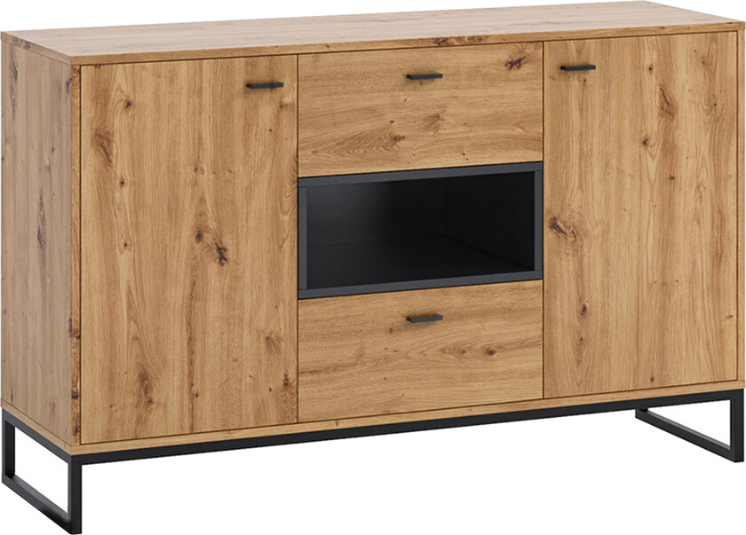 Kommode OLIER - Tre/Natur/Svart