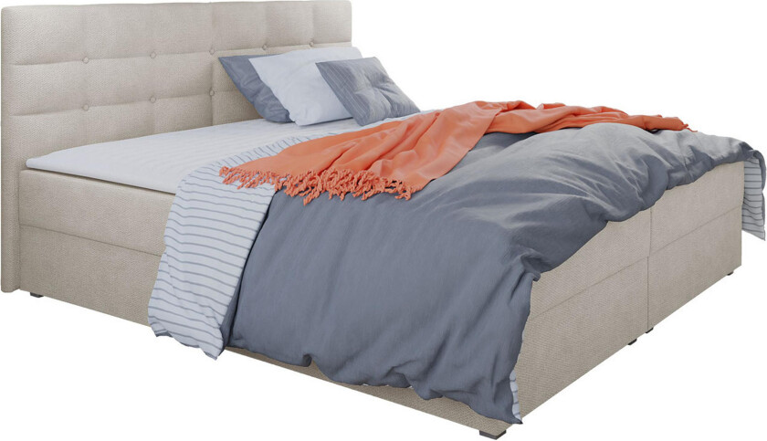 Alvito Kontinentalseng 160x200 cm med Sengegavl - Beige