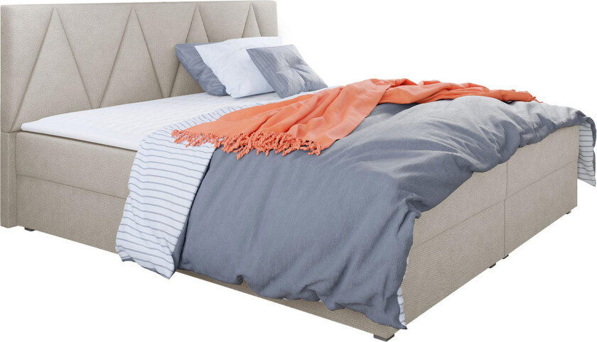 Alvito Kontinentalseng 160x200 cm med Sengegavl - Beige
