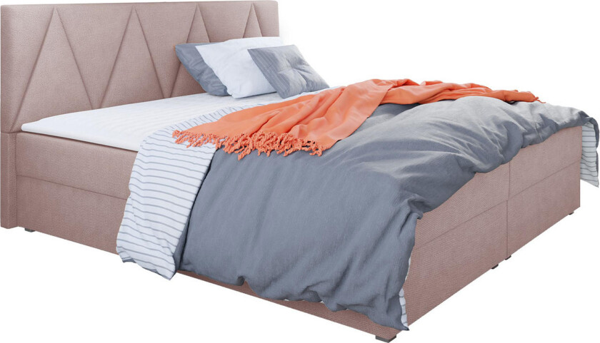 Alvito Kontinentalseng 180x200 cm med Sengegavl - Rosa