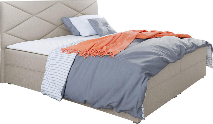 Alvito Kontinentalseng 160x200 cm med Sengegavl - Beige